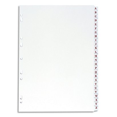OXFORD Intercalaire alphabétique 26 positions en PVC 19/100e. Format A4. Coloris Blanc