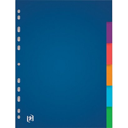 OXFORD Intercalaire Color Life, 6 positions en polypropylène translucide 3/10e. Format A4. Assortis