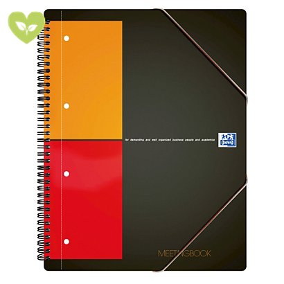 Oxford International Meetingbook Blocco a spirale doppia A4+, 80 fogli/160 pagine a quadretti 5 mm, 80 g/m²