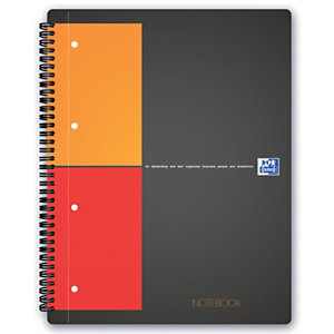 Oxford International Notebook Connect Cahier spirale A4+ 23 x 29,5 cm perforé 4 trous - petits carreaux 5x5 - 160 pages - compatible SCRIBZEE®