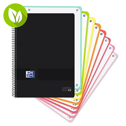 Oxford Live & Go Europeanbook 8 Cuaderno, A4+, cuadriculado, 160 hojas, cubierta polipropileno, negro, compatible con SCRIBZEE® - 1