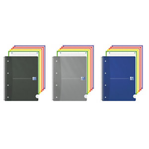 Oxford Maxi quaderno spiralato Office Essentials A4+, 160 pagine a quadretti 5 mm, Carta 90 g/m², Colori assortiti, Compatibile con App Scribzee®