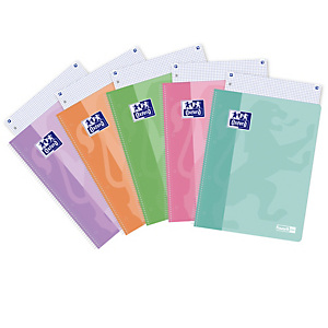 OXFORD Maxiquaderno PastelOn - spiralato - A4 - 5 mm - 90 gr - 120 fogli - colori assortiti OXFORD Maxiquaderno PastelOn - spiralato - A4 - 5 mm - 90 gr - 120 fogli - colori assortiti
