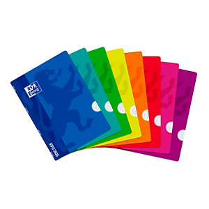 Oxford OpenFlex Cuaderno grapado, A4, cuadriculado, 48 hojas, cubierta de polipropileno, colores surtidos
