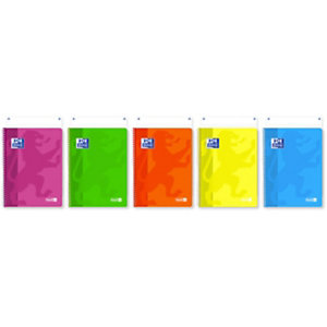 Oxford Quaderno Maxi spiralato Neon ON A4, 120 pagine 1 rigo, Carta 90 g/m², Colori fluo assortiti, Compatibile con App Scribzee®