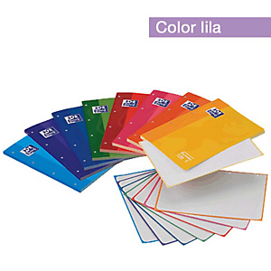Oxford Recambio de hojas, A4, 4 taladros para archivador, cuadriculado, 80 hojas, borde lila Oxford Recambio de hojas, A4, 4 taladros para archivador, cuadriculado, 80 hojas, borde lila