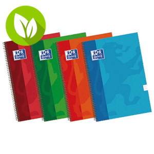 Oxford School Cuaderno, 4º, pautado, 80 hojas, cubierta extradura cartón plastificado, colores surtidos