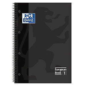 Oxford School Cuaderno, A4+, cuadriculado, 80 hojas, cubierta extradura cartón plastificado, gris