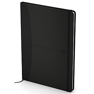 Oxford Signature Cuaderno, A5, liso, 80 hojas, cubierta extradura poliuretano, negro, compatible con SCRIBZEE®