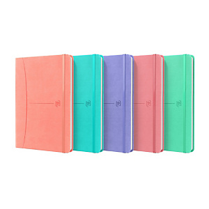 OXFORD Signature Cuaderno cosido, tapa extradura A5 Liso 80 hojas, colores surtidos Pastel OXFORD Signature Cuaderno cosido, tapa extradura A5 Liso 80 hojas, colores surtidos Pastel