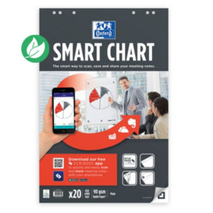 Oxford SmartChart Recharge chevalet papier blanc uni 6 trous . L.65 x H.98 cm -Bloc 20 feuilles - Lot de 3 Oxford SmartChart Recharge chevalet papier blanc uni 6 trous . L.65 x H.98 cm -Bloc 20 feuilles - Lot de 3