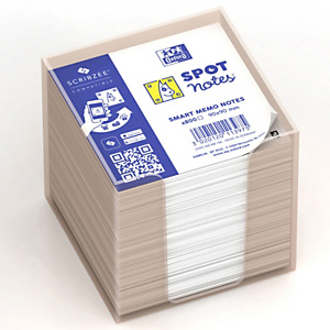 Oxford Spot Notes Soporte transparente + taco de notas sueltas 90 x 90 mm, blanco Oxford Spot Notes Soporte transparente + taco de notas sueltas 90 x 90 mm, blanco