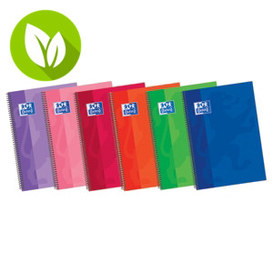 Oxford Write & Erase School Classic Cuaderno con doble espiral, rayado, 80 hojas, cubierta extradura en cartón, colores surtidos Oxford Write & Erase School Classic Cuaderno con doble espiral, rayado, 80 hojas, cubierta extradura en cartón, colores surtidos