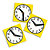 OZ INTERNATIONAL Lot de 10 horloges en plastique résistant lavable 11 cm, aiguilles mobiles - 1
