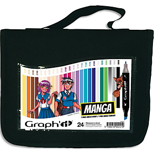 OZ INTERNATIONAL Trousse de 24 marqueurs à alcool GRAPHIT Manga - Idéal pour les dessinateurs de mangas OZ INTERNATIONAL Trousse de 24 marqueurs à alcool GRAPHIT Manga - Idéal pour les dessinateurs de mangas