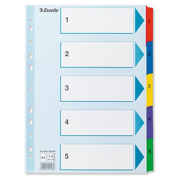 Pärmregister av kartong A4 - Esselte - Sifferregister 1-10 - 2