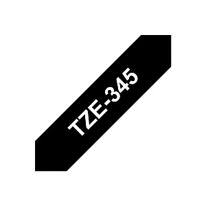 P-TOUCH Ruban titreuse BROTHER - TZe - écriture Blanc / fond Noir - 18 mm x 8 m - Modèle TZe-345 P-TOUCH Ruban titreuse BROTHER - TZe - écriture Blanc / fond Noir - 18 mm x 8 m - Modèle TZe-345
