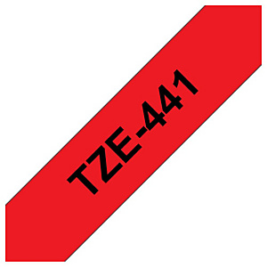 P-TOUCH Ruban titreuse BROTHER - TZe - écriture Noir / fond Rouge - 18 mm x 8 m - ModèleTZe-441 P-TOUCH Ruban titreuse BROTHER - TZe - écriture Noir / fond Rouge - 18 mm x 8 m - ModèleTZe-441