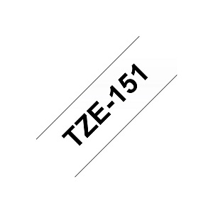 P-TOUCH TZ-tape TZ-151, 24 mm zwart op transparant