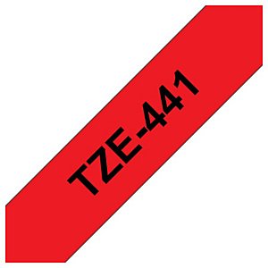 P-TOUCH TZ-tape TZ-441, 18 mm zwart op rood