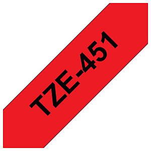 P-TOUCH TZ-tape TZ-451, 24 mm zwart op rood