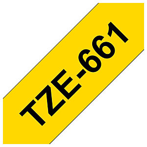 P-TOUCH TZ-tape TZ-661, 36 mm zwart op geel