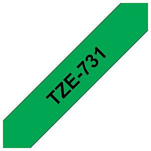 P-TOUCH TZ-tape TZ-731, 12 mm zwart op groen