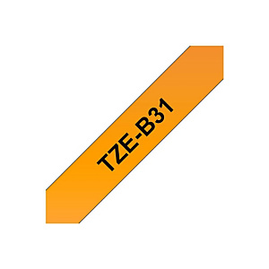P-TOUCH TZ-tape TZ-B31, 12 mm zwart op fluoriserend oranje