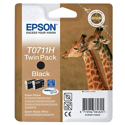 Pack 2 cartouches Epson T0711H pour imprimantes jet d'encre