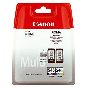 Pack 2 cartridges Canon PG-545 zwart + CL -546 driekleurige voor inkjet printers