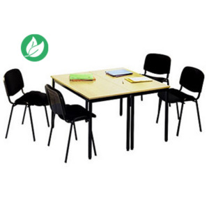 PACK: 2 tables polyvalentes 120x60cm + 4 chaises First noir