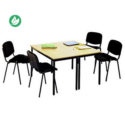 PACK: 2 tables polyvalentes 120x60cm + 4 chaises First noir - 1