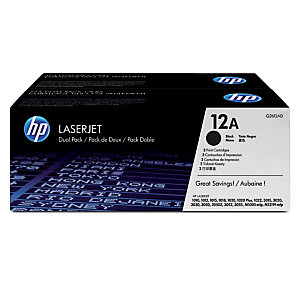 Pack 2 toners HP 12AD noir pour imprimantes laser