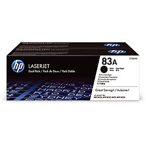 Pack de 2 toners HP 83A noir pour imprimantes laser