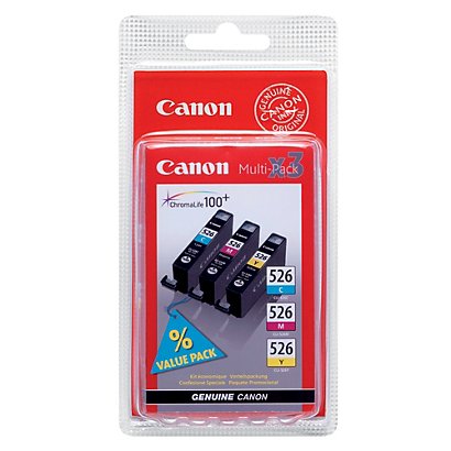 Pack 3 cartouches Canon CLI 526 couleurs pour imprimantes jet d'encre