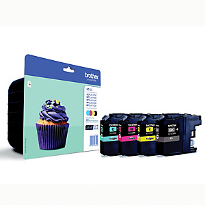 Pack 4 cartouches Brother LC123 noir + cyan + magenta + jaune pour imprimantes jet d'encre Pack 4 cartouches Brother LC123 noir + cyan + magenta + jaune pour imprimantes jet d'encre