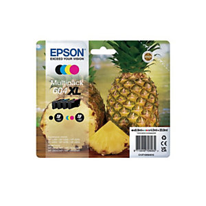 Pack 4 cartouches d'encre Epson 604XL couleur pour imprimante jet d'encre