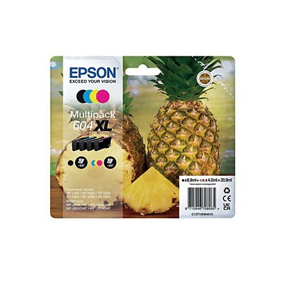 Pack 4 cartouches d'encre Epson 604XL couleur pour imprimante jet d'encre