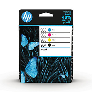 Pack 4 cartouches d'encre noir et couleurs HP 934 / 935 pour imprimantes jet d'encre