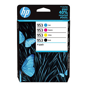 Pack 4 cartouches d'encre noir et couleurs HP 953 pour imprimantes jet d'encre