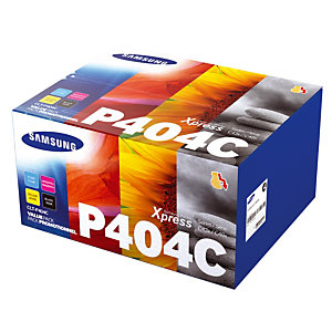 Pack de 4 cartouches de toner Samsung CLT-P404C coloris noir-cyan-magenta-jaune.