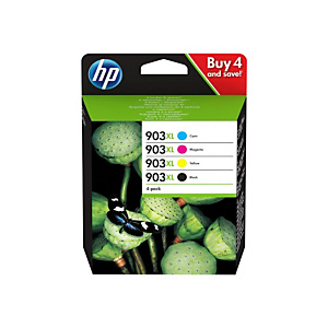 Pack 4 cartridges HP 903XL zwart en kleuren voor inkjet printers Pack 4 cartridges HP 903XL zwart en kleuren voor inkjet printers