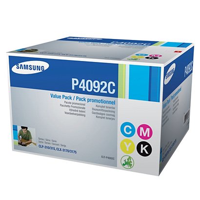 Pack 4 toners Samsung P4092C noir et couleurs pour imprimantes laser - 1