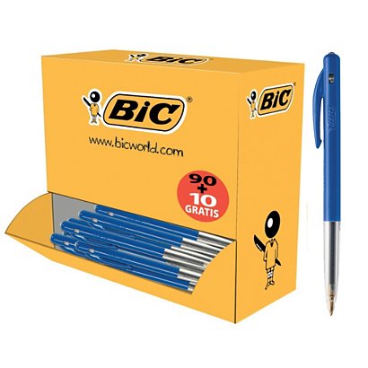 Pack 90 + 10 stylos-bille Bic M10 bleus - 1
