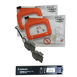 Pack accessoires pour défibrillateur LIFEPAK CR PLUS : 1 batterie + 2 paires électrodes adulte