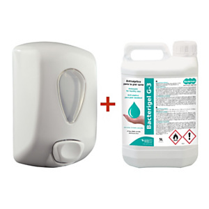 Pack Dispensador manual de Jabón + Limpiador Hidroalcohólico autosecante 5L Pack Dispensador manual de Jabón + Limpiador Hidroalcohólico autosecante 5L