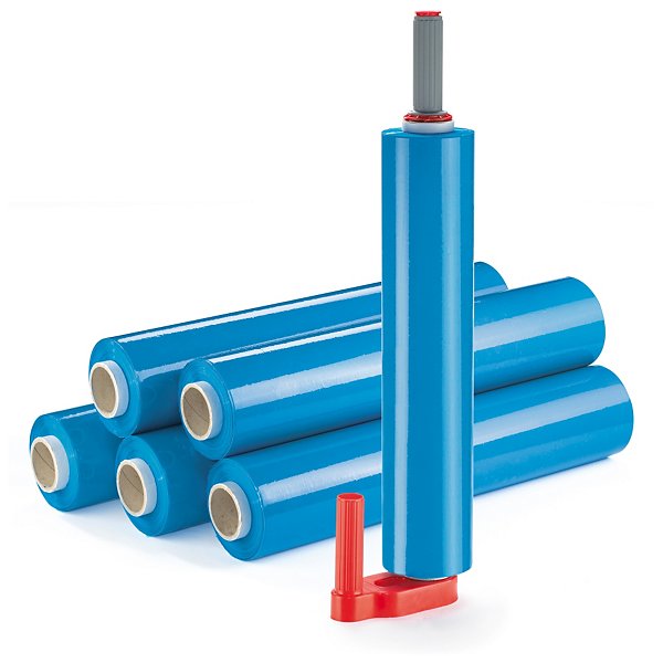 Pack film étirable manuel cast noir opaque RAJA 20 microns 300 m x 450 mm + dérouleur plastique - 4