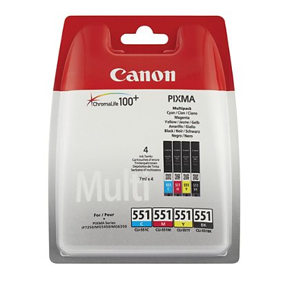 Pack inktpatronen Canon CLI-551 voor inkjet printers