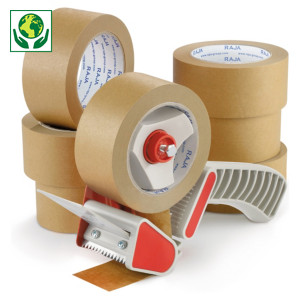 Pack mini-colis ruban adhésif en papier kraft + 1 dévidoir économique RAJA