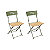 Pack table carrée + 2 chaises pliantes Sicile en métal Usage extérieur - Kaki - 3